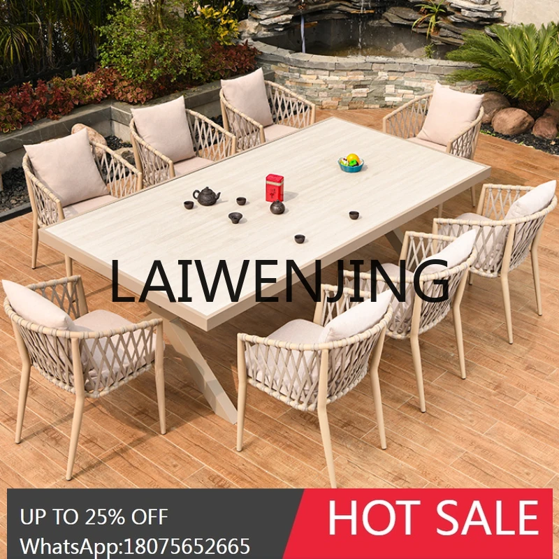 RWJ Outdoor Aluminum Alloy Nordic Villa Yard Home Outdoor Long Table