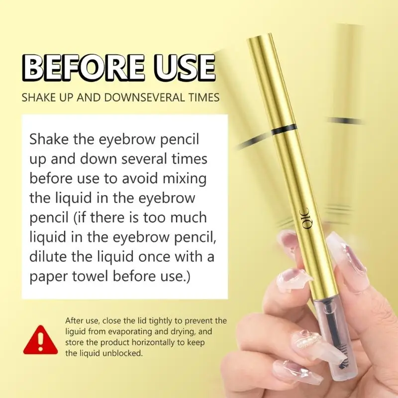 R3MF 4 tip vloeibare wenkbrauwpotlood met spoolie waterdichte natuurlijk microblading -effect