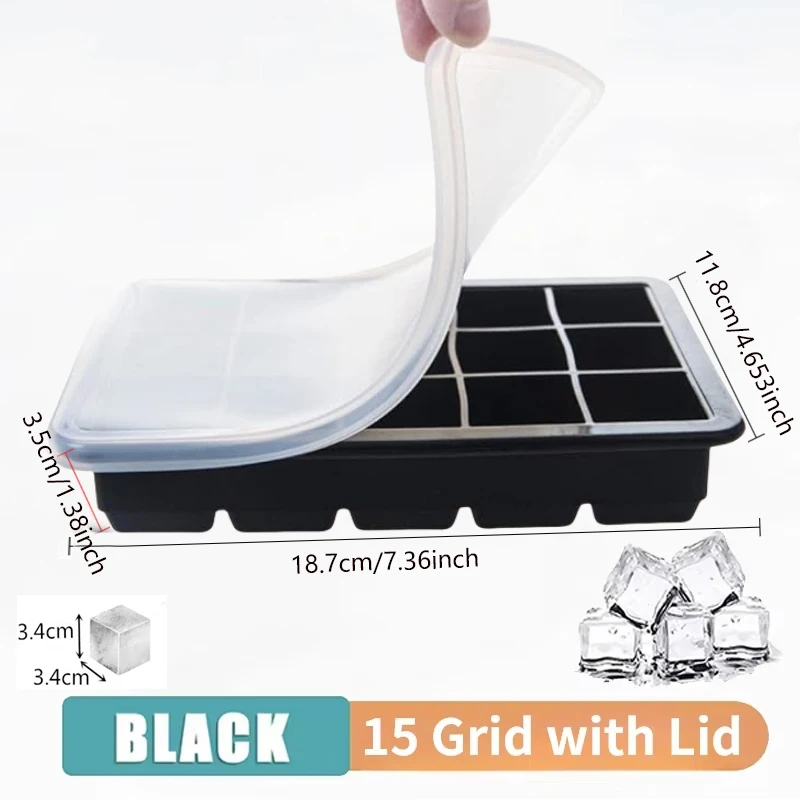 Siliconen ijsblokjesbakje 4/6/15 vierkante ijsblokjesvormen 3x3 cm herbruikbare ijsblokjesvorm voor whisky cocktail sap drinken - afbeelding 1