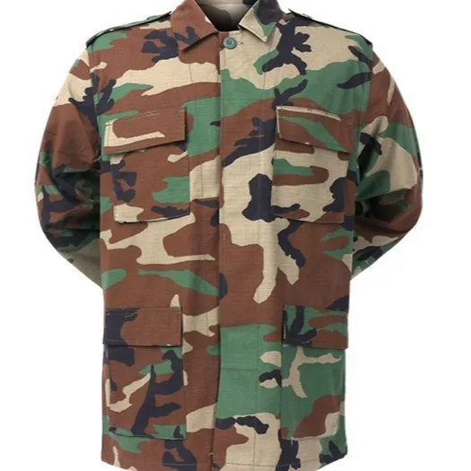Mens BDU Camouflage 2 Piece Set Tactical Training Suit Outdoor Work Hunting Camping Hiking Combat Clothing