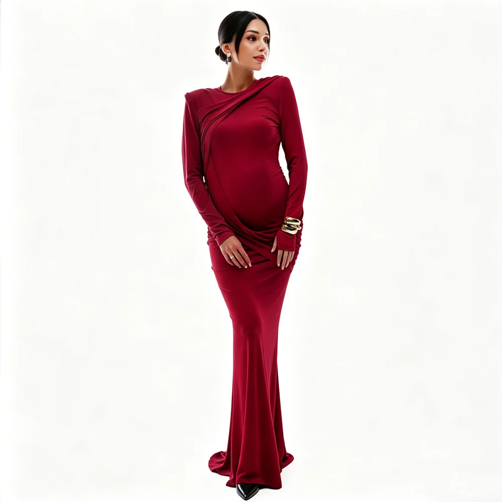 Umstandskleider für Fotoshootings, rückenfreies, einfarbiges Kleid, Baby-Shower-Kleidung für schwangere Frauen, elegantes Abendkleid