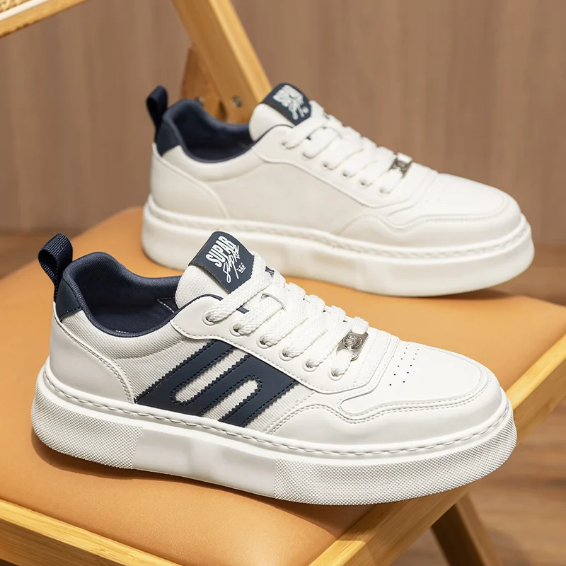 

Мужские новые осенние белые кроссовки 2025 года и повседневная обувь с массивным высоким берцем — легкая, увеличивающая рост и удобная