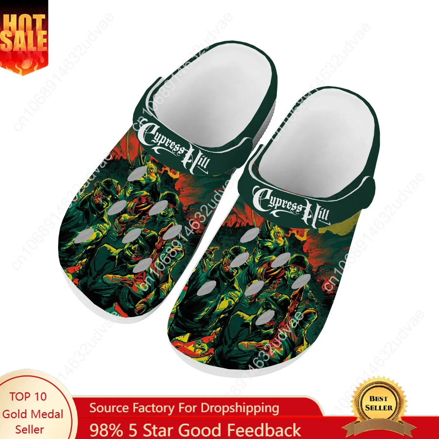 

Cypress Hill Water Shoes Men Women Comfortable Fashion Home Garden Clogs Customizd Sandals Beach Breathable Hole Slippers