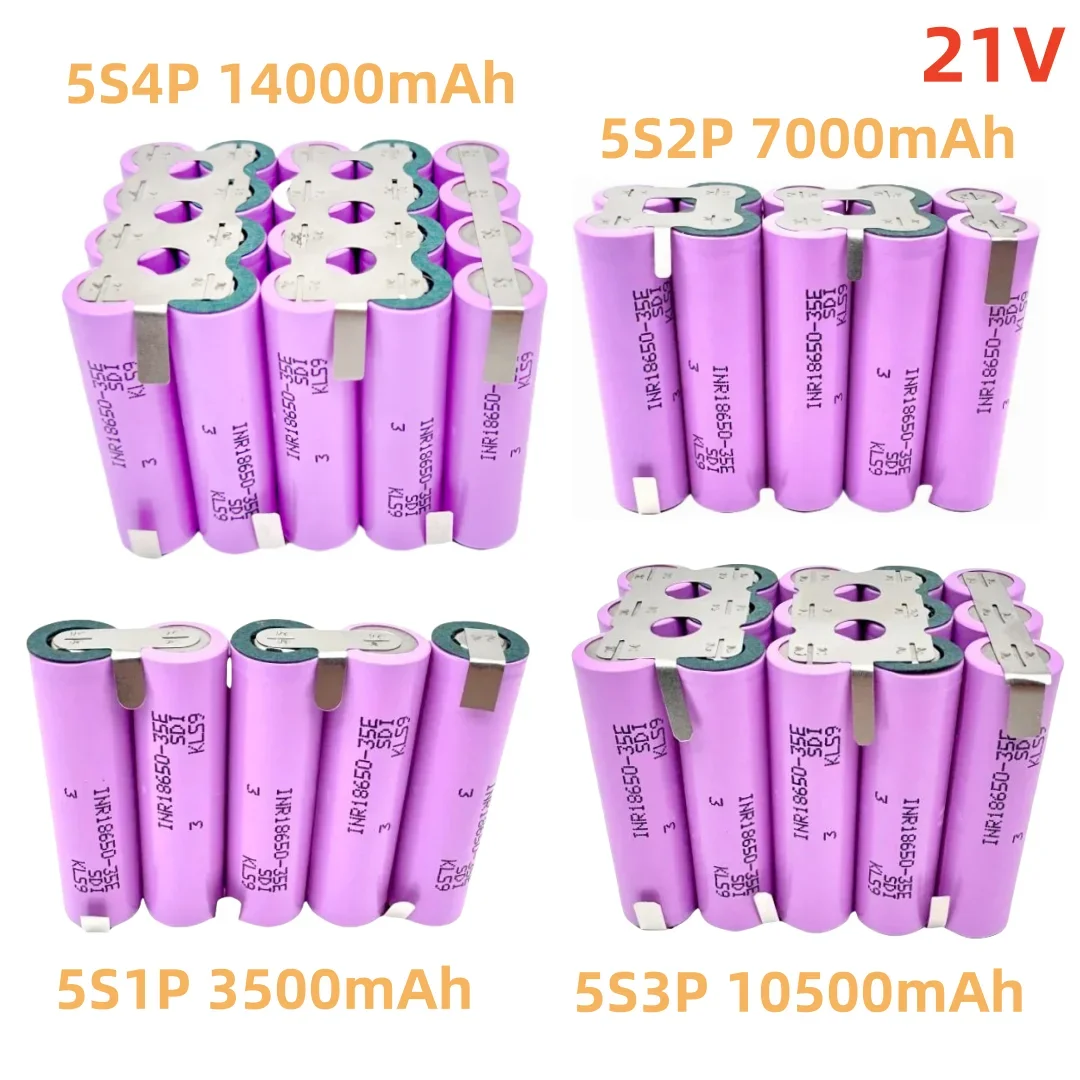 35E 18650 21V 5S4P 14000mAh 5S3P 10500mAh 5S1P 3500mAh 5S2P 7000mAh 18V 21V do wkrętarki akumulator spawalniczy