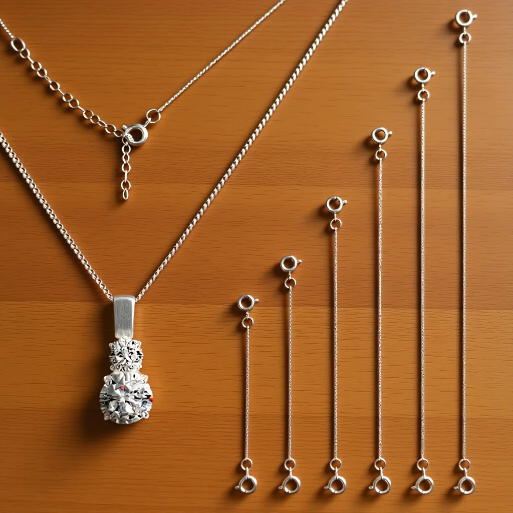 

6Pcs Silver Necklace Chain Extenders for DIY Jewelry Making Extender Chains for Bracelets Copper Jewelry Accessories Variety