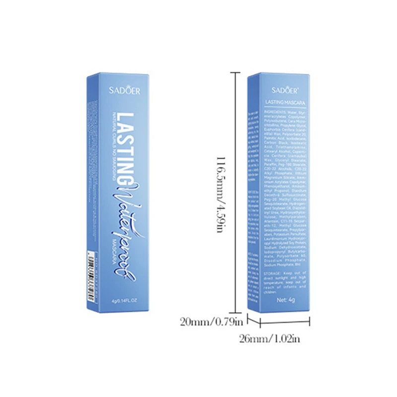 มาสคาร่าเพิ่มความยาวขนตาติดทนนานกันน้ำแปรงละเอียดพิเศษช่วยให้ขนตายาวขึ้นขนตาสีดำแต่งหน้าเครื่องสำอาง