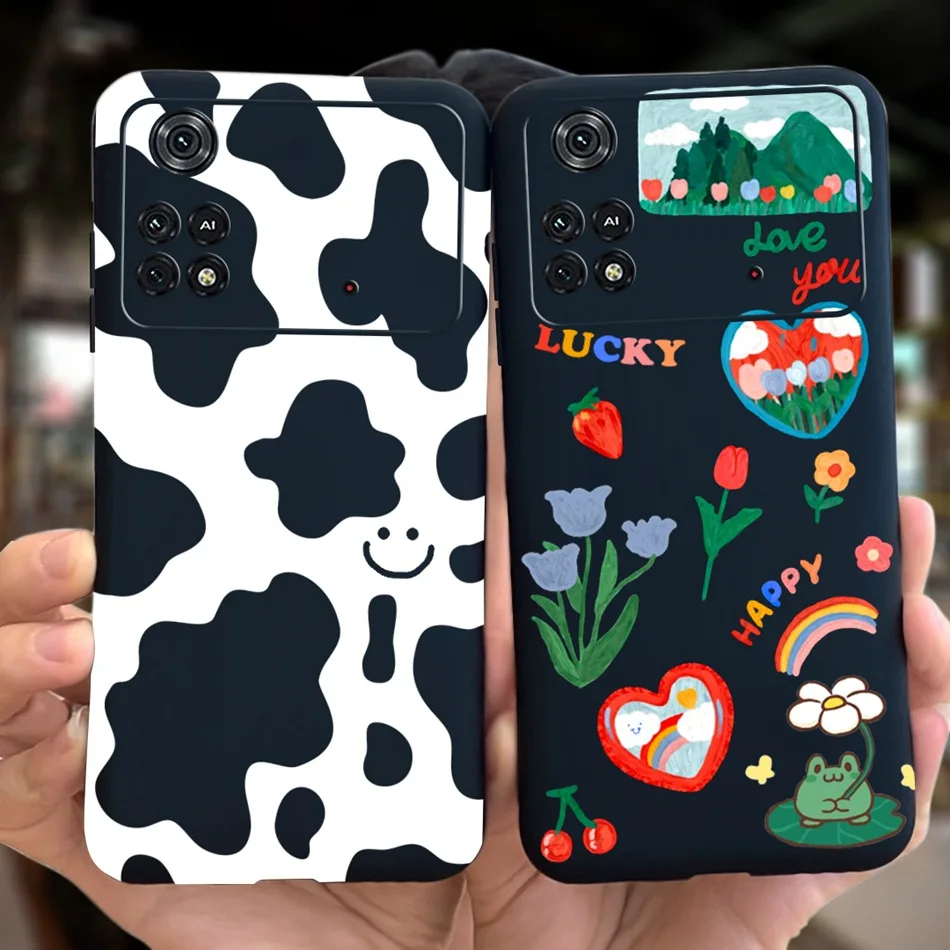 For Xiaomi Poco M4 Pro Phone Case Cute Cartoon Macaroon Silicon Soft Case For Xiaomi Poco M4 Pro 4G 5G Back Cover PocoM4 M 4 Pro