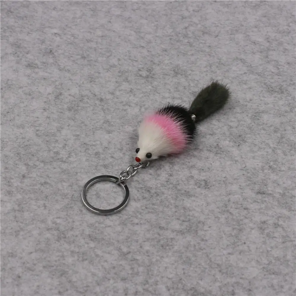 3PCS Cute Mink Fur Mink Fur Keychain Soft Touch Hamster Pendant Animal Shape Mini Size Keychain