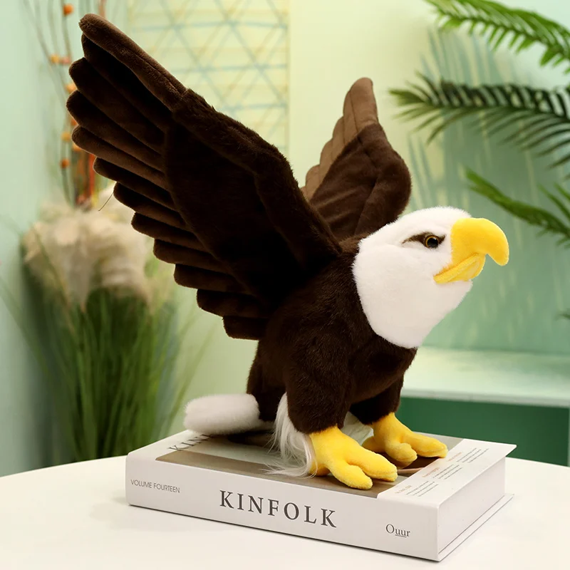 60/90CM Simulation American National Bird Bald Eagle Plush Toys Soft Stuffed Animal Lifelike Birds Home Decor for Kids Girl Gift