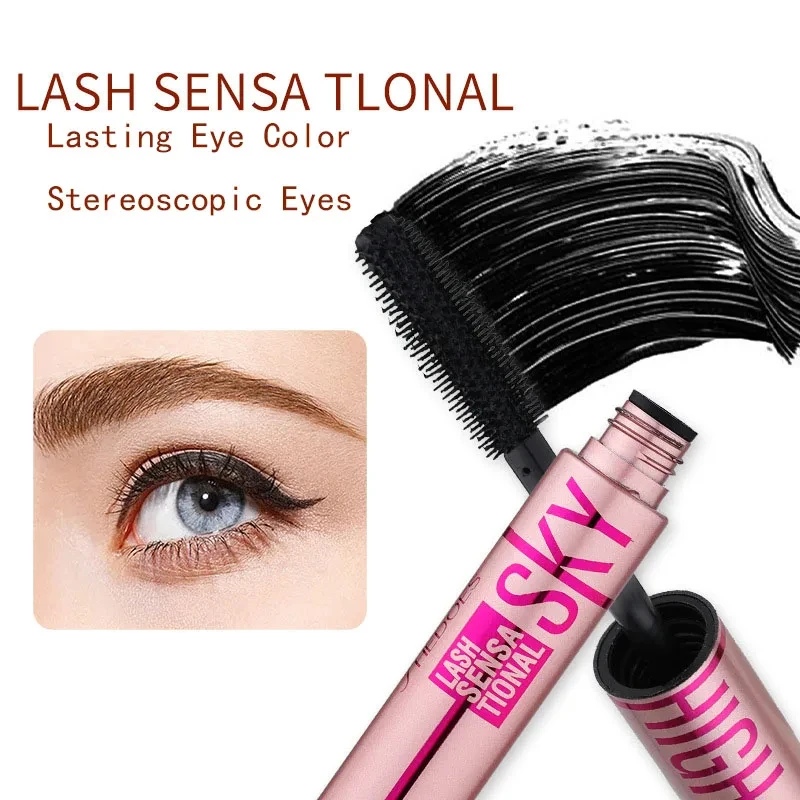 4D Silk Fiber Lash Mascara Lengthening Thick Curling Waterproof Mascara No Fading 24h Lasting Eye Lashes Brush Enhance Eyelashes