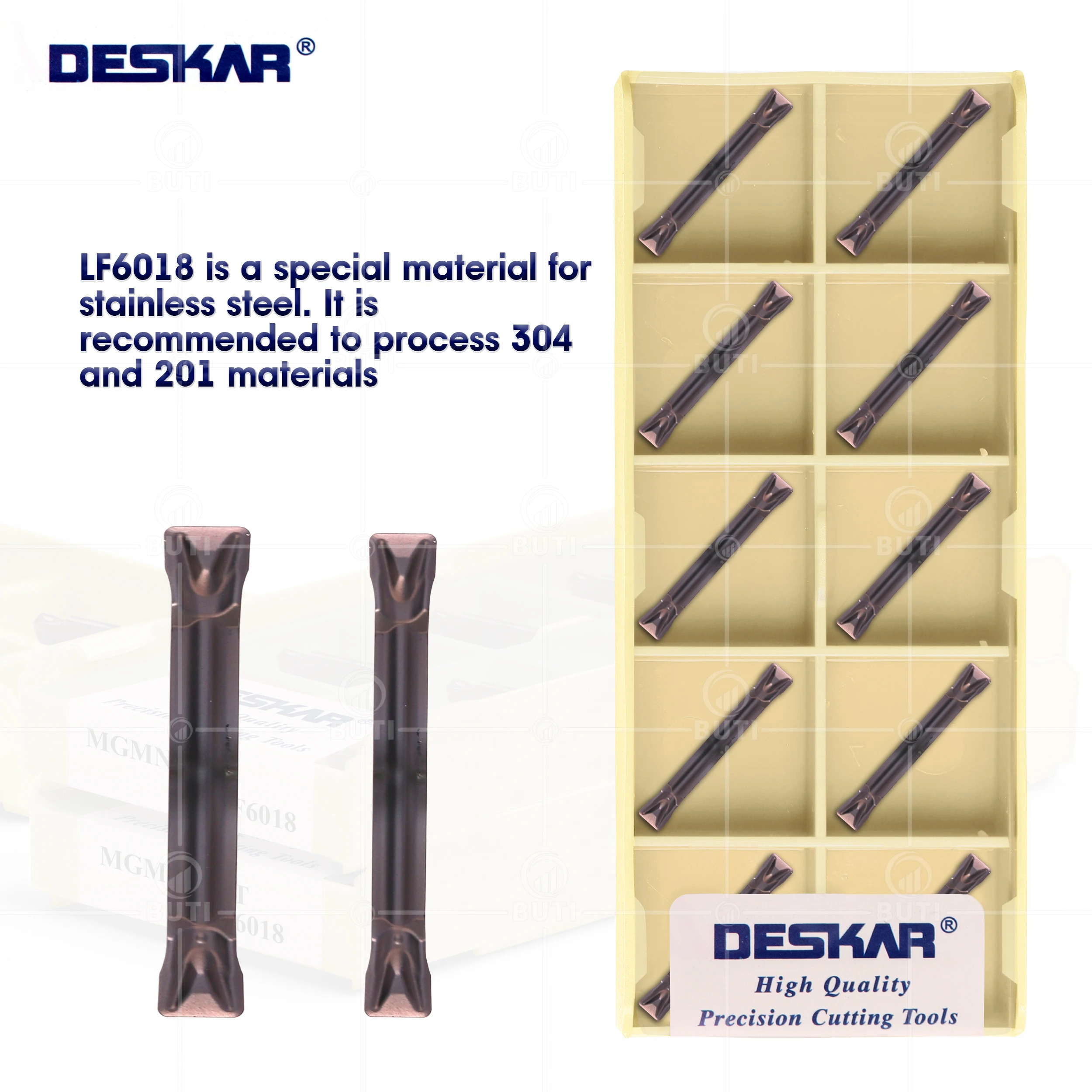 Deskar 100 Original Mgmn300-t Mgmn400-t Cnc Grooving Cutter Corte Torno Torneamento Ferramentas Carbide Insert para Aço Inoxidável