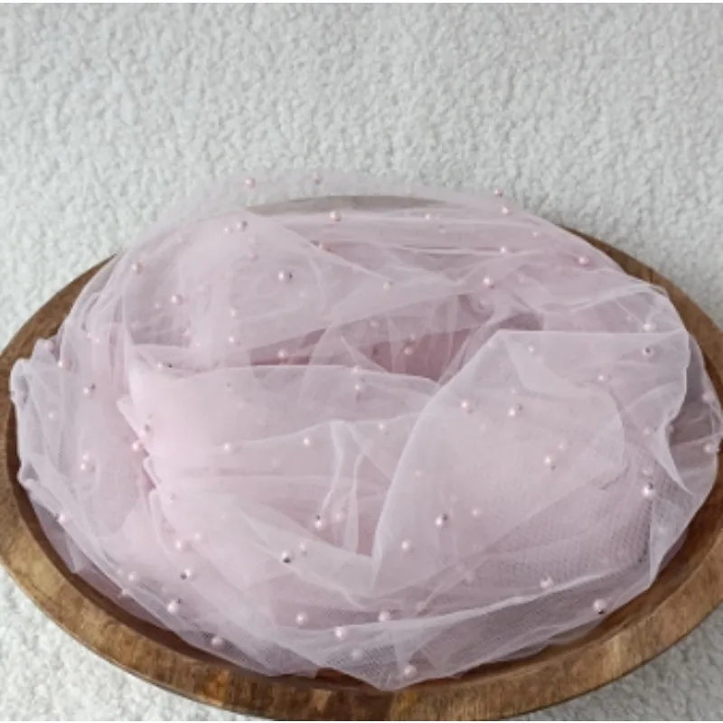 진주 장식 튤 임산부 사진 촬영 베일, 시어 베이비 샤워 백드롭 및 토싱 스카프, 임신 사진 촬영 드레스 베베