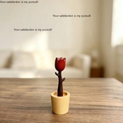 Solid Wood Red Rose Aroma Diffuser Creative Desktop Ornament Home Fragrance Decor Birthday Gift