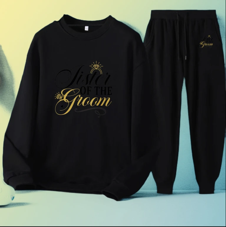 

Men's set two-piece sets Long sleeves sports sports suits Autumn printed Just Groom old money man men's sports suit