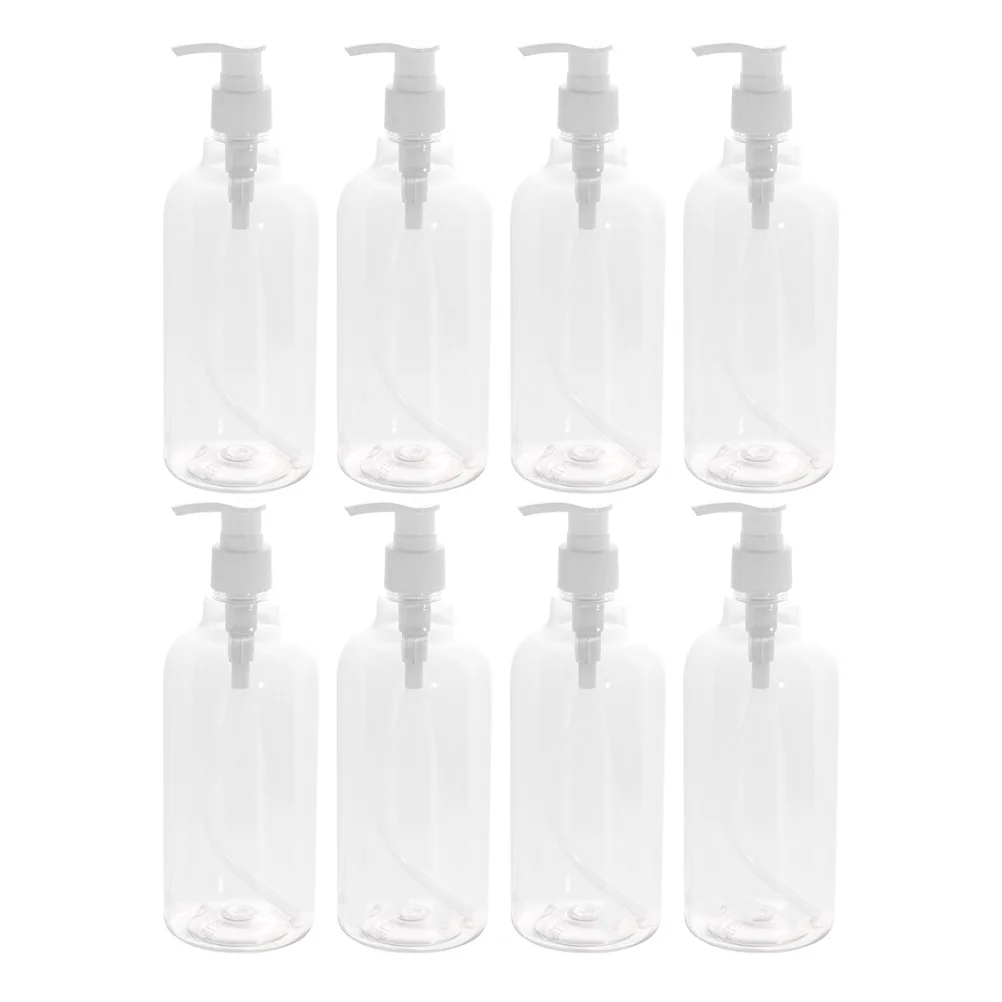 8 مجموعة 500 مللي زجاجات المضخة القابلة لإعادة الملء موزع شامبو شفاف لتقوم بها بنفسك حاوية غسيل الجسم للصابون السائل زجاجة فارغة