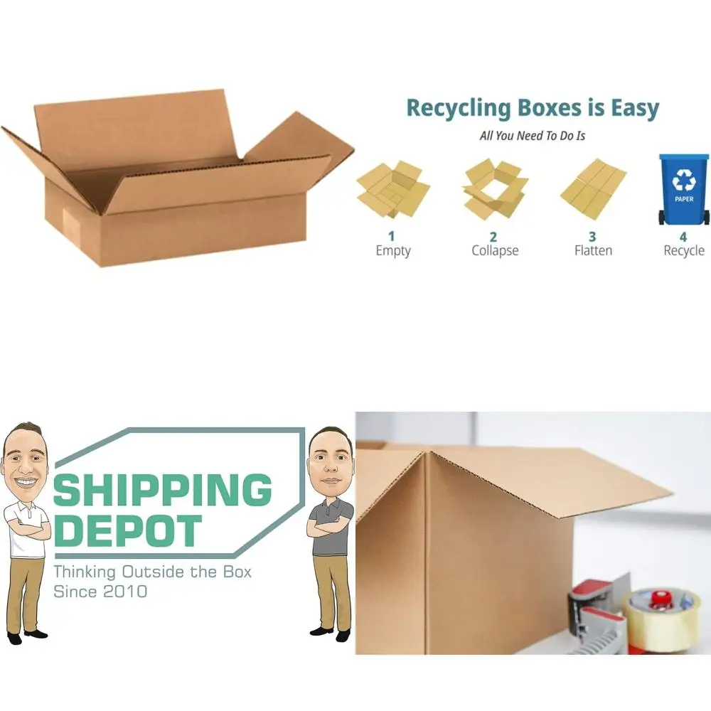 Corrugated Cardboard Boxes - 9x6x2 Inches, Pack of 50, Shipping and Mailing Boxes for Moving and Storage