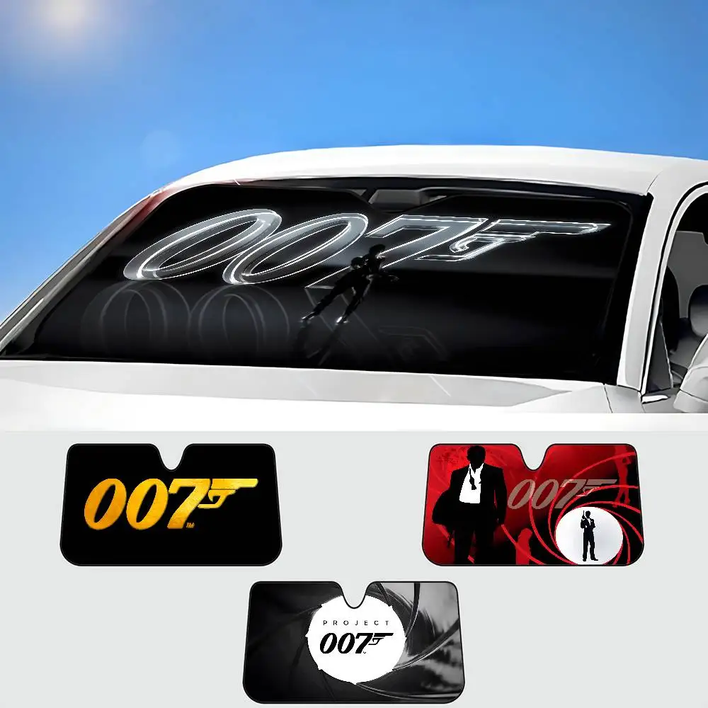 

British Legend J-James B-Bond 007 Car Sun Shade Front Window Sunshade For Most Sedans SUV Blocks Max Uv