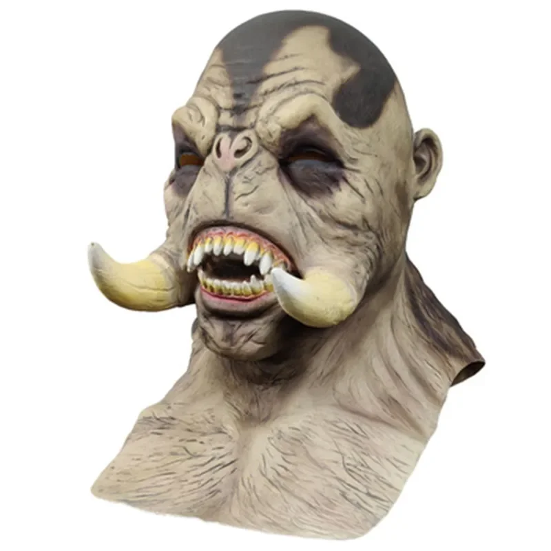 Masque d'horreur effrayant pour adulte, robe de paupières, cosplay, ORCS, Halloween, fête, Noël