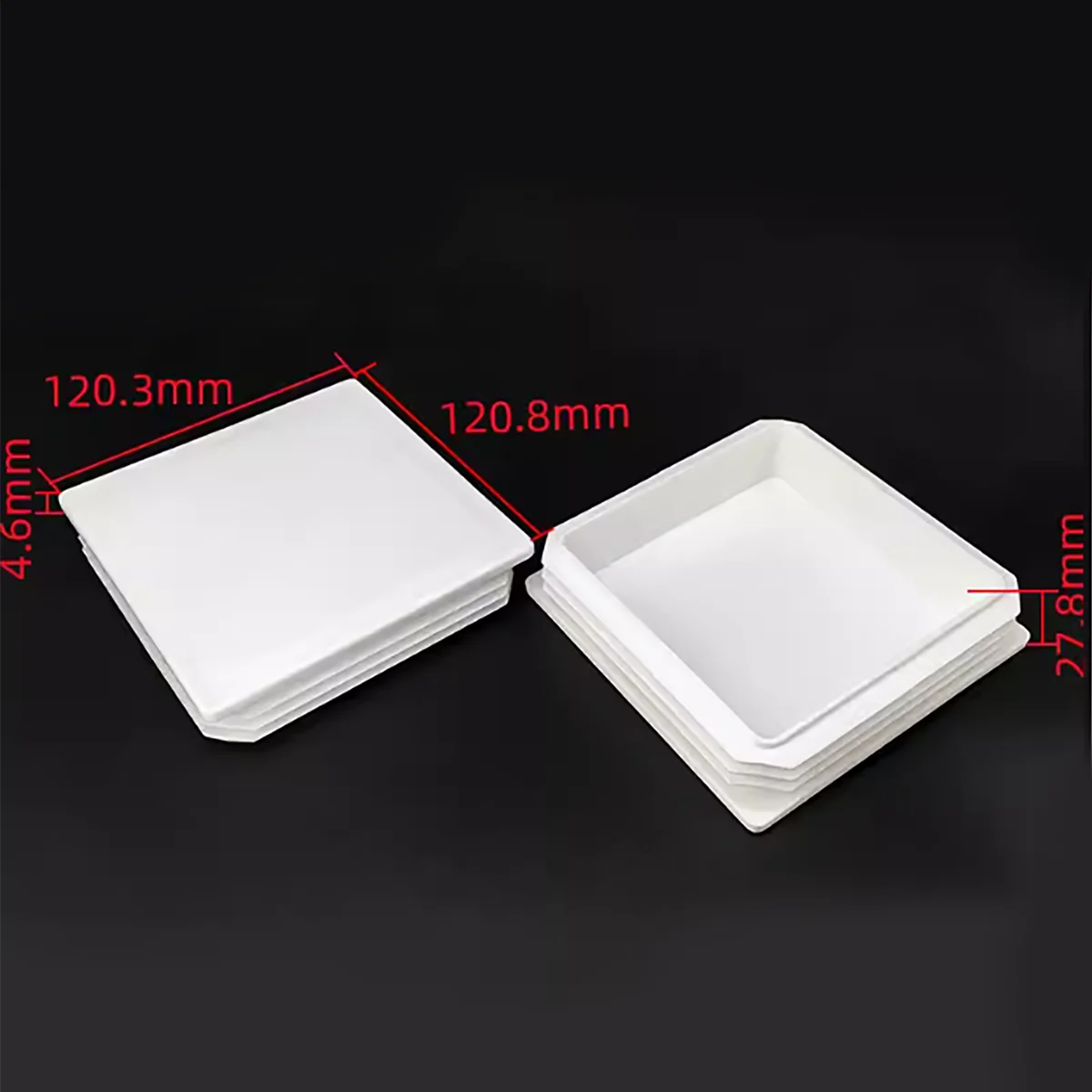 White Plastic Blanking End Cap Pipe Inserts Plug Bung Steel Leg Stopfen Decorative Dust Cover ﻿Square/Rectangle All Size