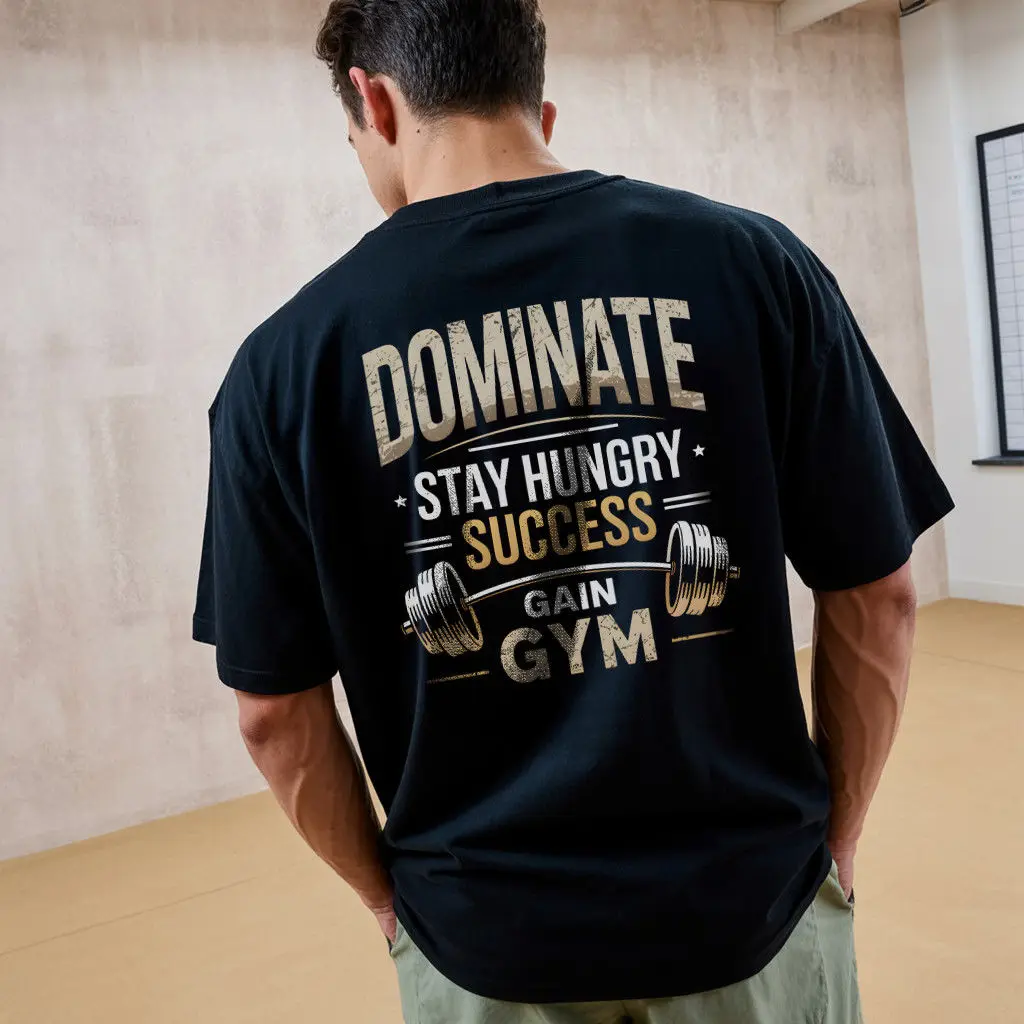 

Фитнес-тренажерный зал, спортивная футболка с принтом гантелей, американская повседневная новая хлопковая футболка с короткими рукавами, летняя мужская свободная повседневная удобная футболка