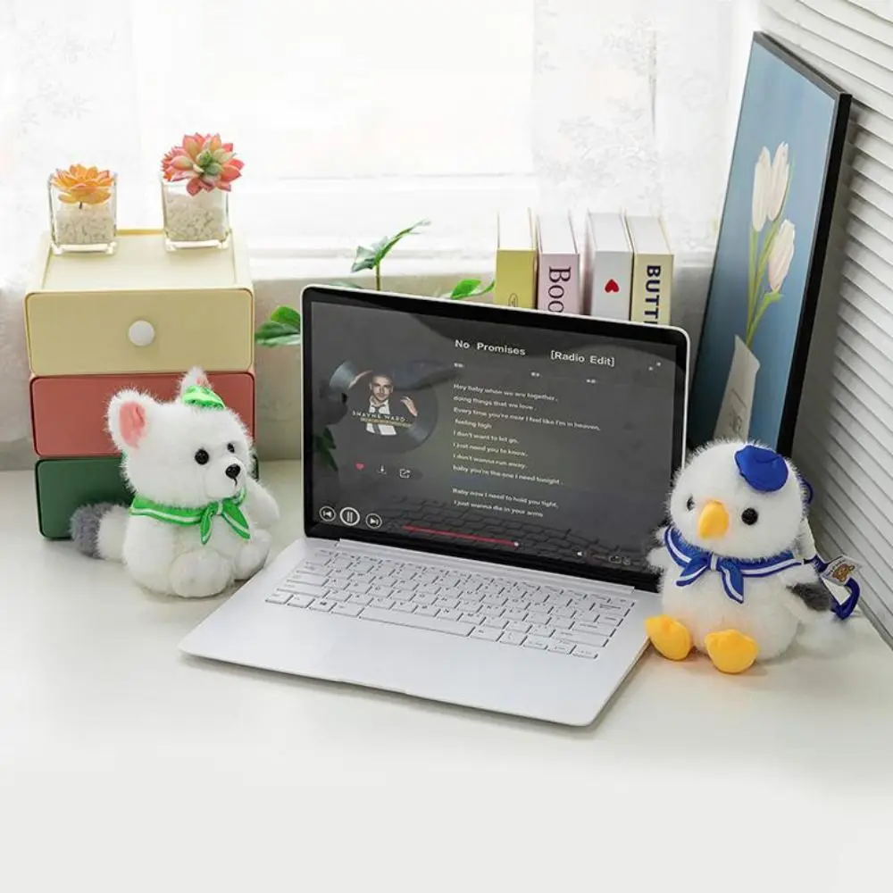 Interactive Simulation Seagull Keychain Collection Comfortable Seagull Stuffed Soft Handmade Cartoon Seagull Stuffed