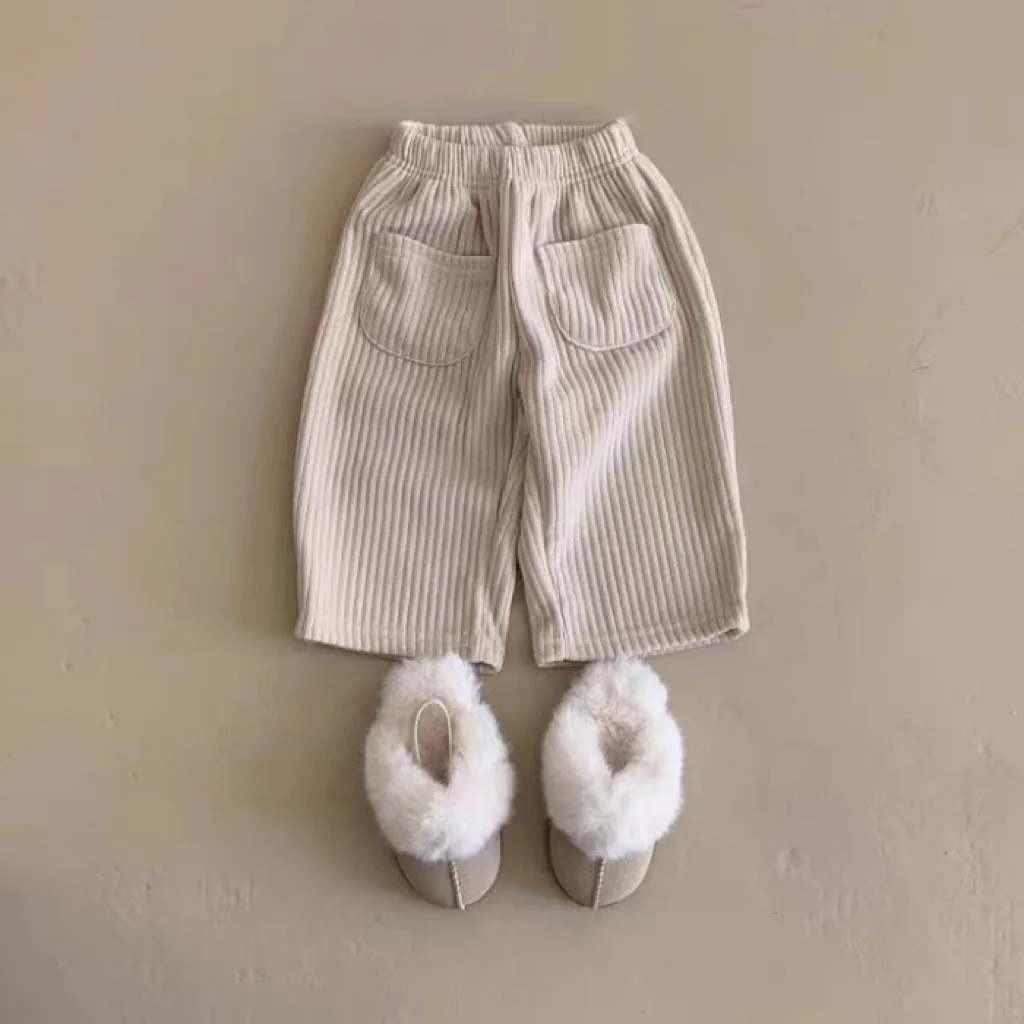 Baby Corduroy Trousers Autumn Winter Thicken Casual Pants Infant Toddler Solid Loose Pants Boy Girls Fashion Harem Pants