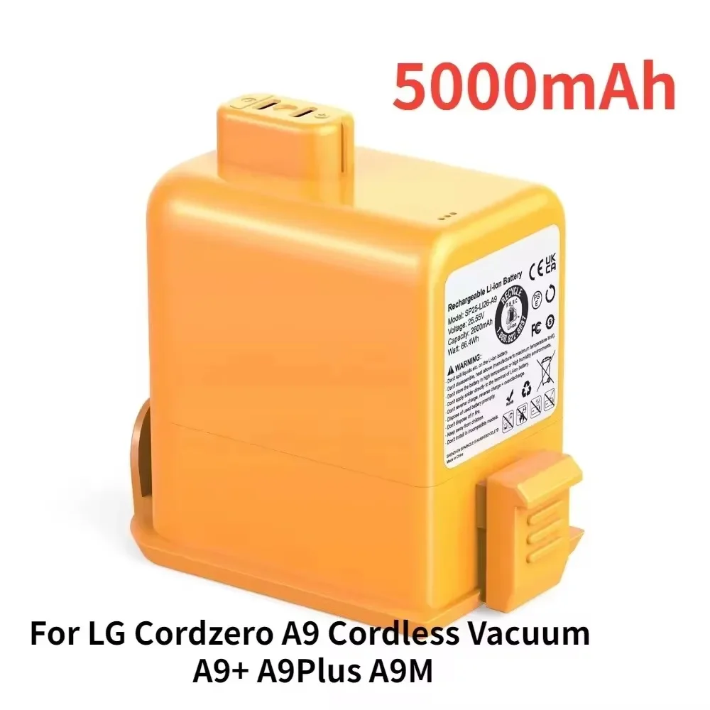 

5000mAh EAC63382204 Lithium Ion Battery For LG Cordzero A9 Cordless Vacuum A9+ A9Plus A9M A9MASTER2X A9MULT12X A9PETNBED A9MULTI