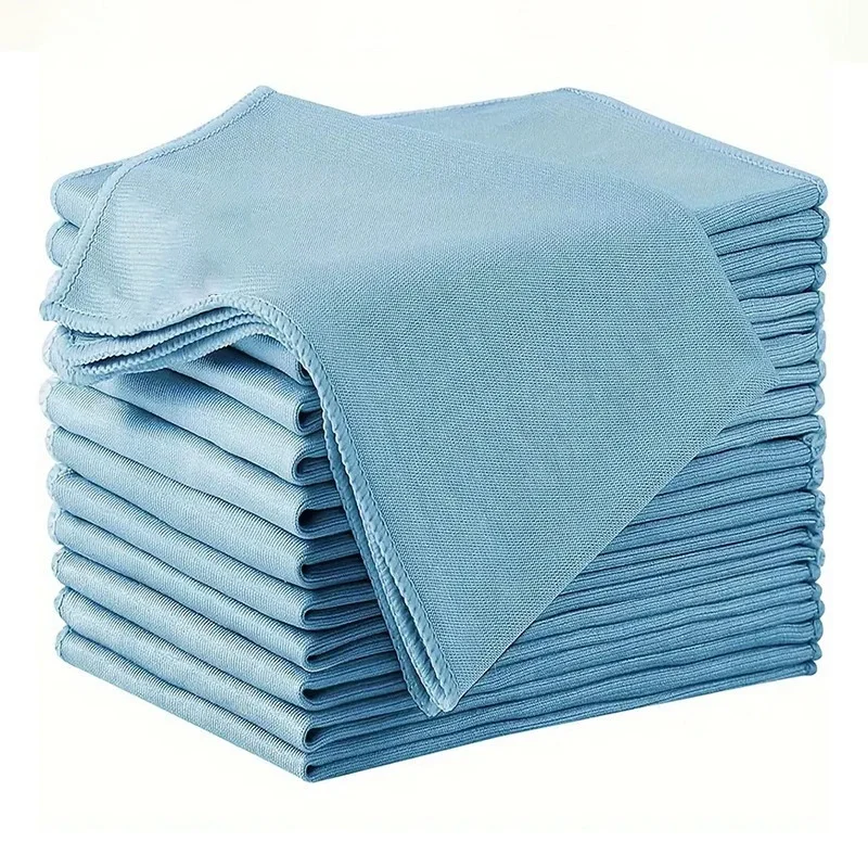 12Packaged Extra Large Microfiber Glass Cleaning Cloth - Super Absorbent，Lint-free and traceless，Independent Packaging，Suitable