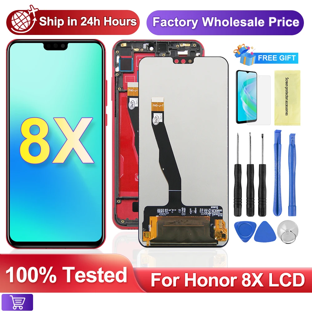 

Дисплей AAA + для Huawei Honor 8X ЖК-дисплей JSN-L22 JSN-L21, дигитайзер сенсорного экрана для Honor 8X, дисплей с запасной рамкой