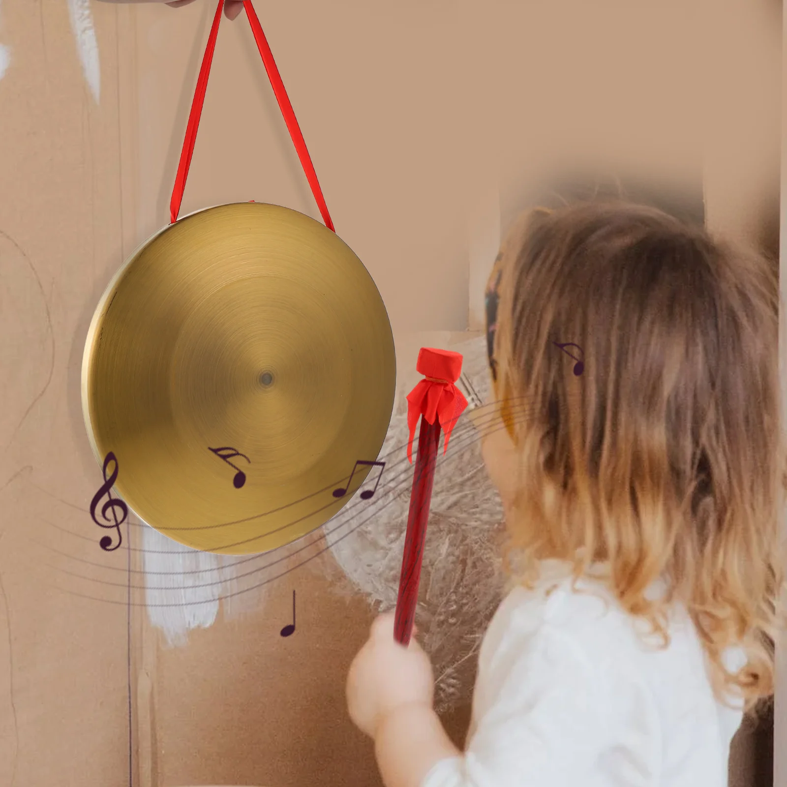 

1 set 1 Set Alloy Hand Gong Durable Chinese Instrument Loud Crisp Sound Music For Party Concert Dance Opera Performance Handheld