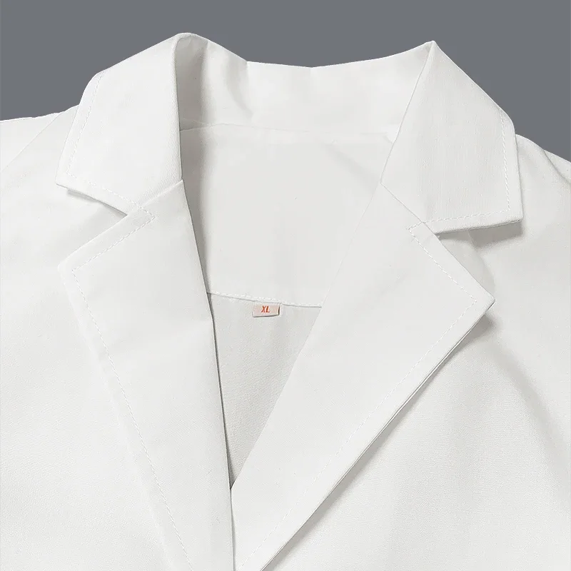 Msormosia roupas de trabalho, uniforme de algodão para cuidados com o spa, casaco branco de trabalho, manga longa, para pet