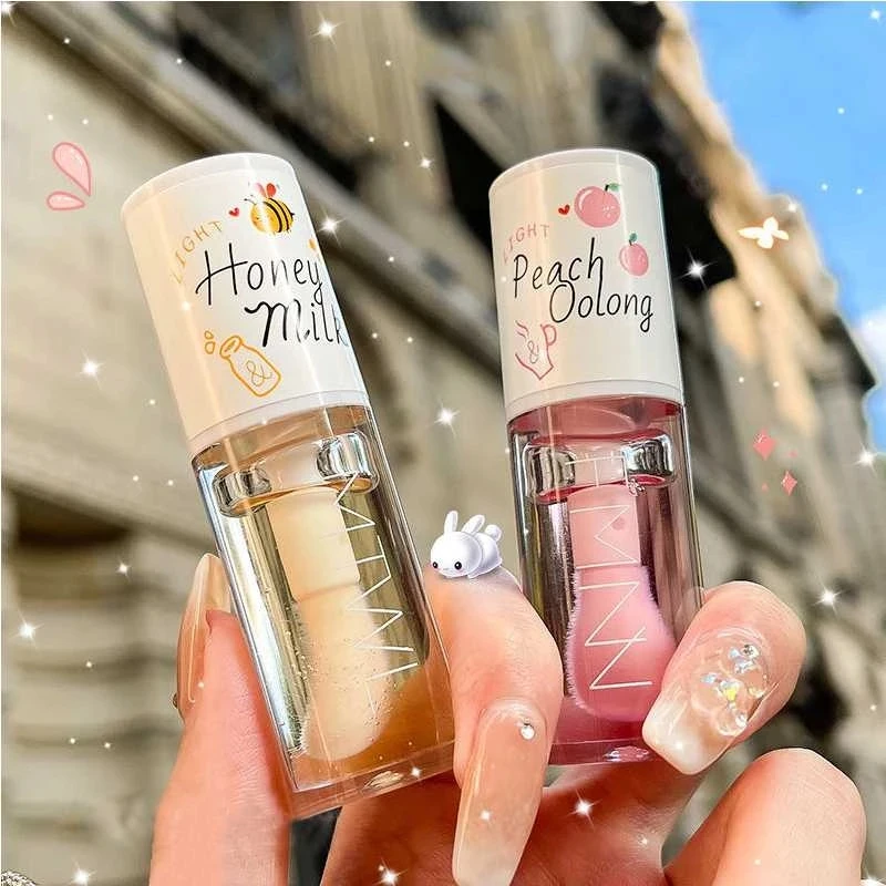 Milk Honey Peach Lip Gloss Moisturizing Anti-cracking Fades Lip Line Lip Oil Nourish Smooth Water Light Lips Care Mask Cosmetics