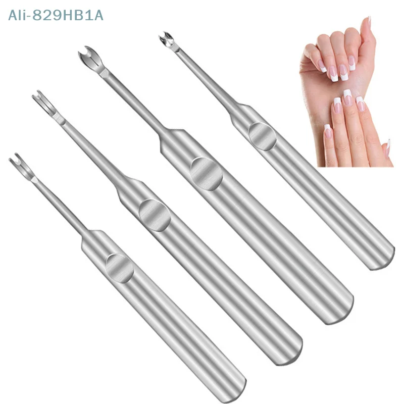 Cuticle Remover Dead Skin Pusher Surgical Grade Stainless Steel Nail Art Manicure Tools Scraper Nail Cleaner Trimmer