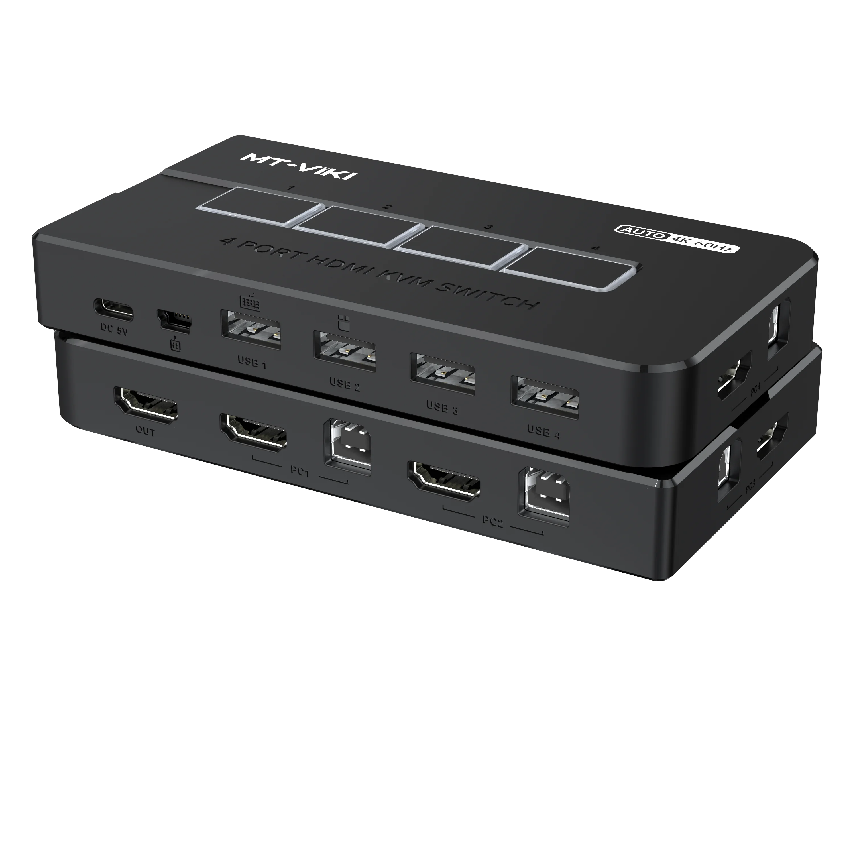 Hotkey Switch 4K 60Hz HDMI KVM Switch 4 Port  Cables, Computer 1 Monitor Port KVM Switch HDMI 4 in 1 Out