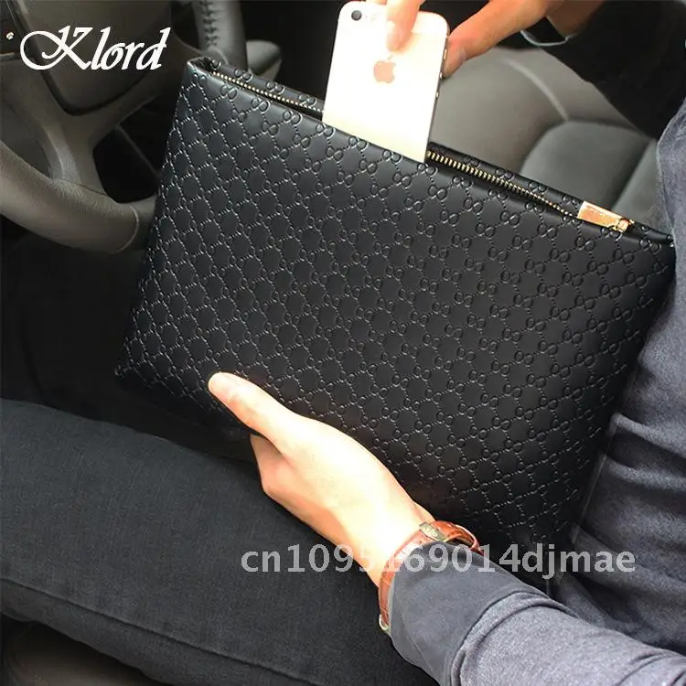 

Men's Large Capacity Clutch Handbag Casual Business Fashion Trendy PU Leather Water-Resistant 10 Inch IPAD Bag Urban Minimalist
