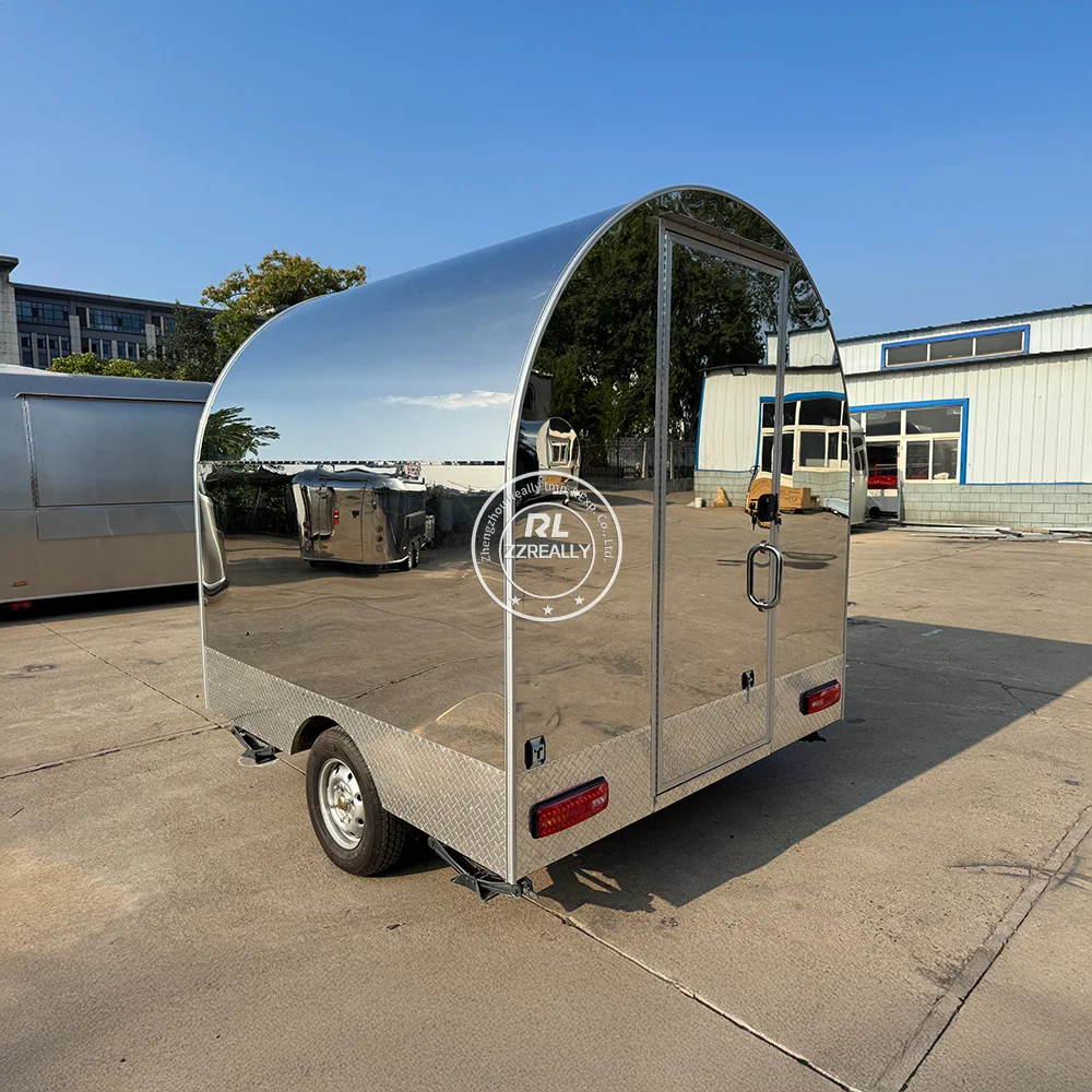 

Portable Outdoor Kitchen Food Truck Trailer Cart Mobile Snack Bar Ice Cream Truck Tent Caravan Ideal for Camping And Catering