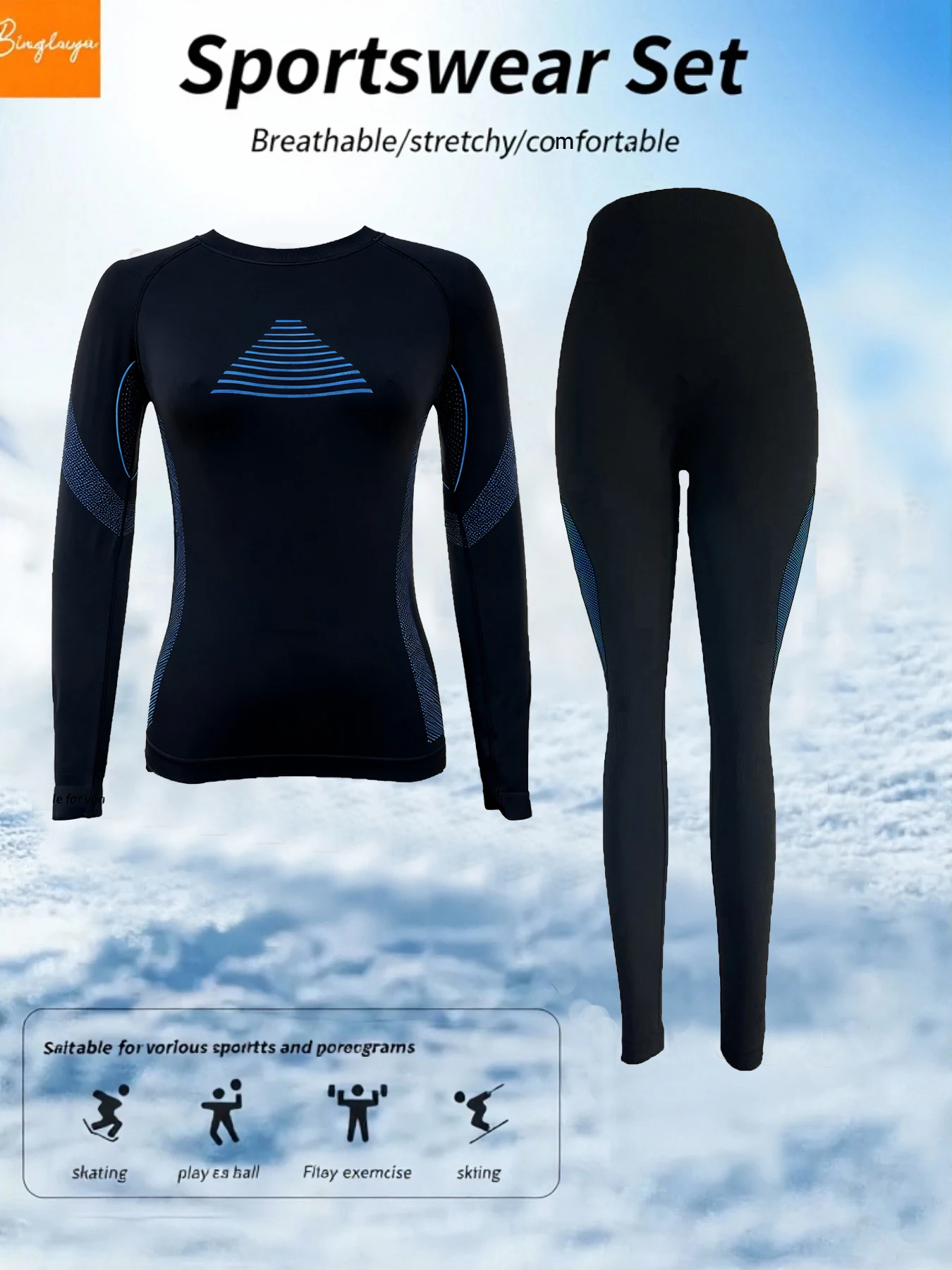 

Женское термобелье, комплект базового слоя Long Johns для женщин, комплект спортивного нижнего белья