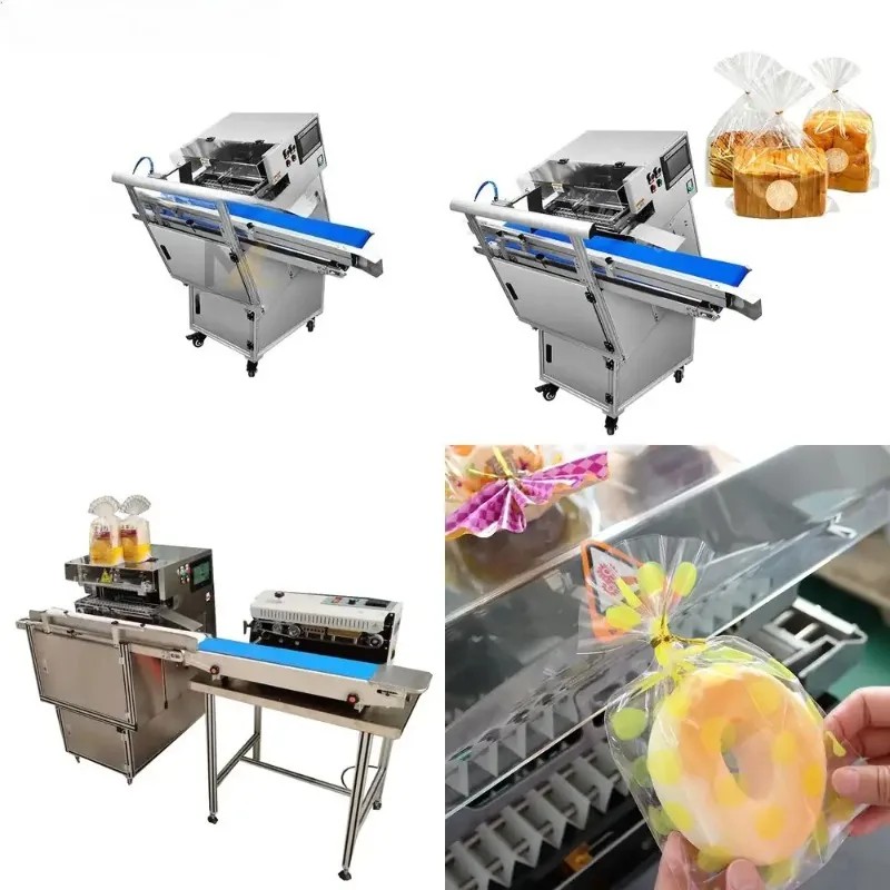 Automatic Bag Tying Machine Bakery Bag Flower Twist Tie Bread Bags Packing Machine