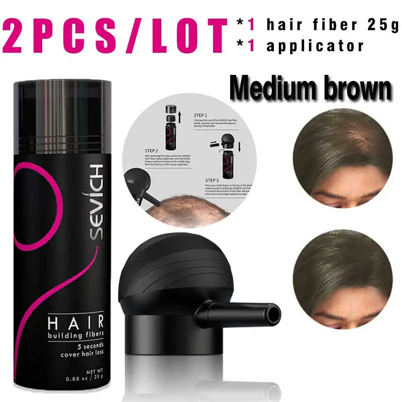 SEVICH Haarpoeder Set Cover Schaars Haar Of Kaal Vlekken Haaruitval Hergroei Behandeling Keratine Haarvezel Poeder Applicator