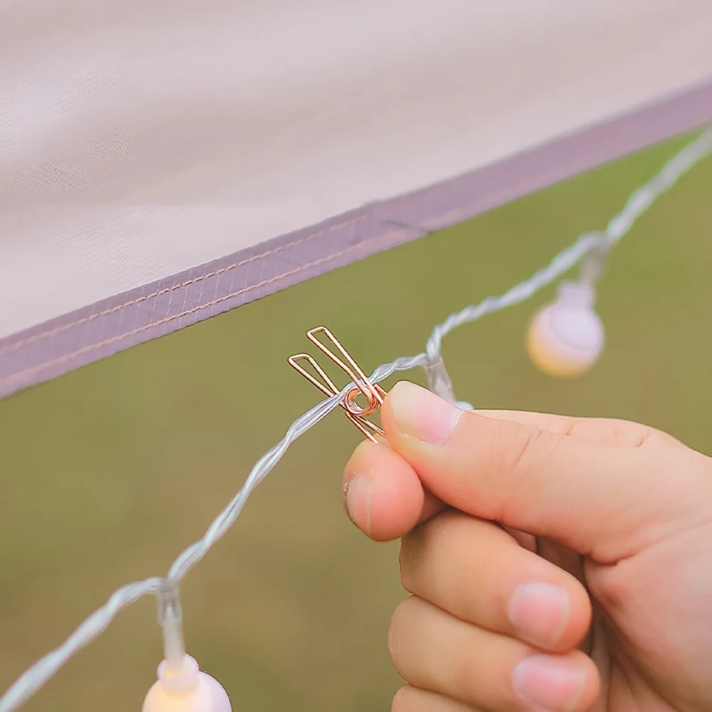 

30pcs Light String Clips Heavy Duty Metal Clamps For Tent Snacks Food Kitchen Organizer Steel Clips Office Binding Supplies