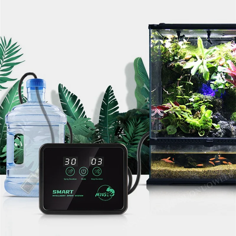 Imagem -05 - Inteligente Reptile Terrários Fogger Pet Casa Vivarium Umidificador Automático Paludarium Névoa Rainforest Spray Kit Sistema Névoa