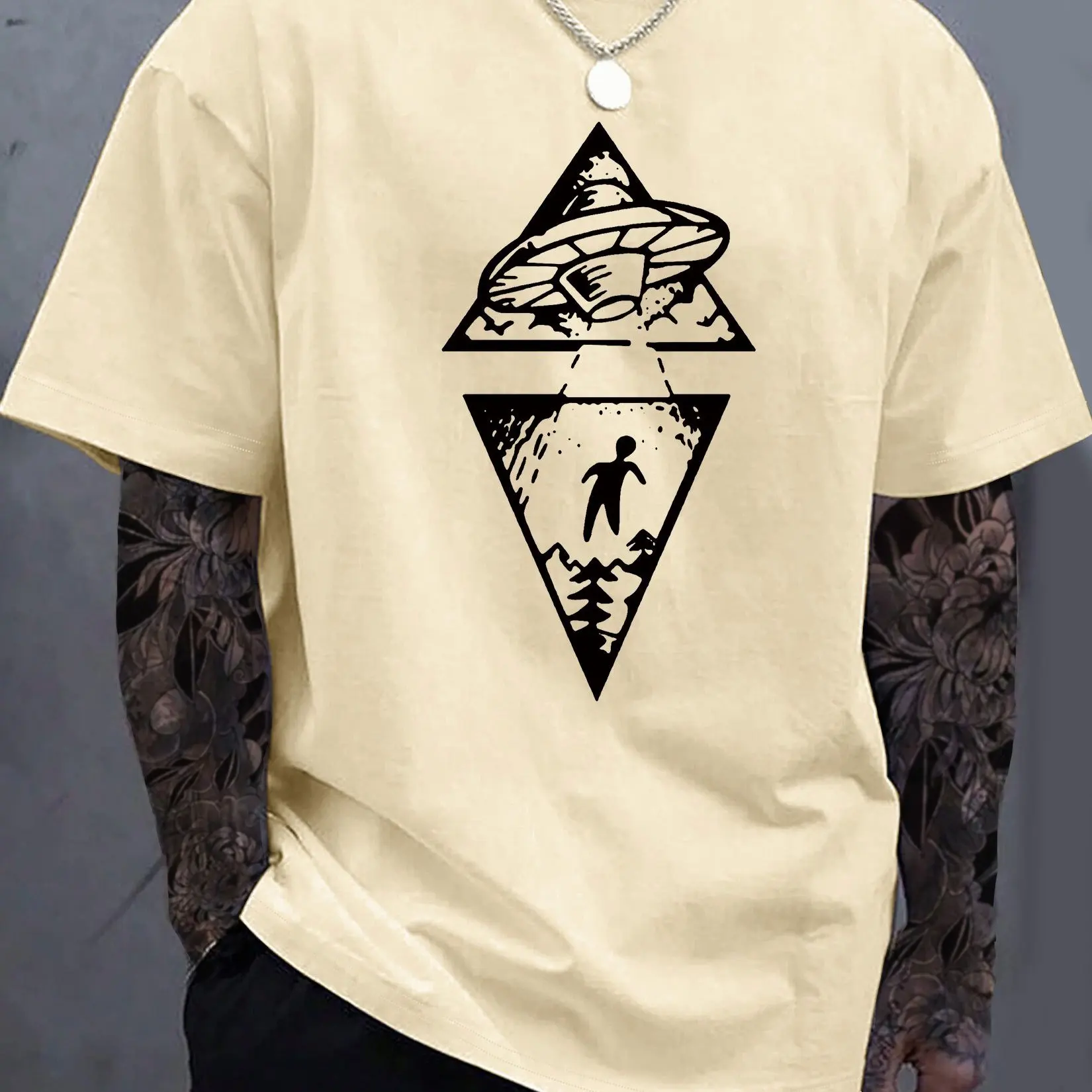 

Hot Selling Men's Summer Fashionable Casual Loose T-Shirt With Creative And Interesting Pattern Printing Round Neck Short Sleeve