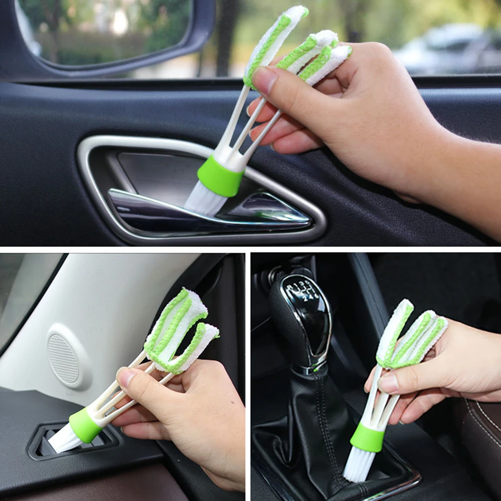 Car Cleaning Brush Plastic Air Conditioner Vent Cleaner Detailing Dust Removal Blinds Duster Outlet Brush Auto Accessories