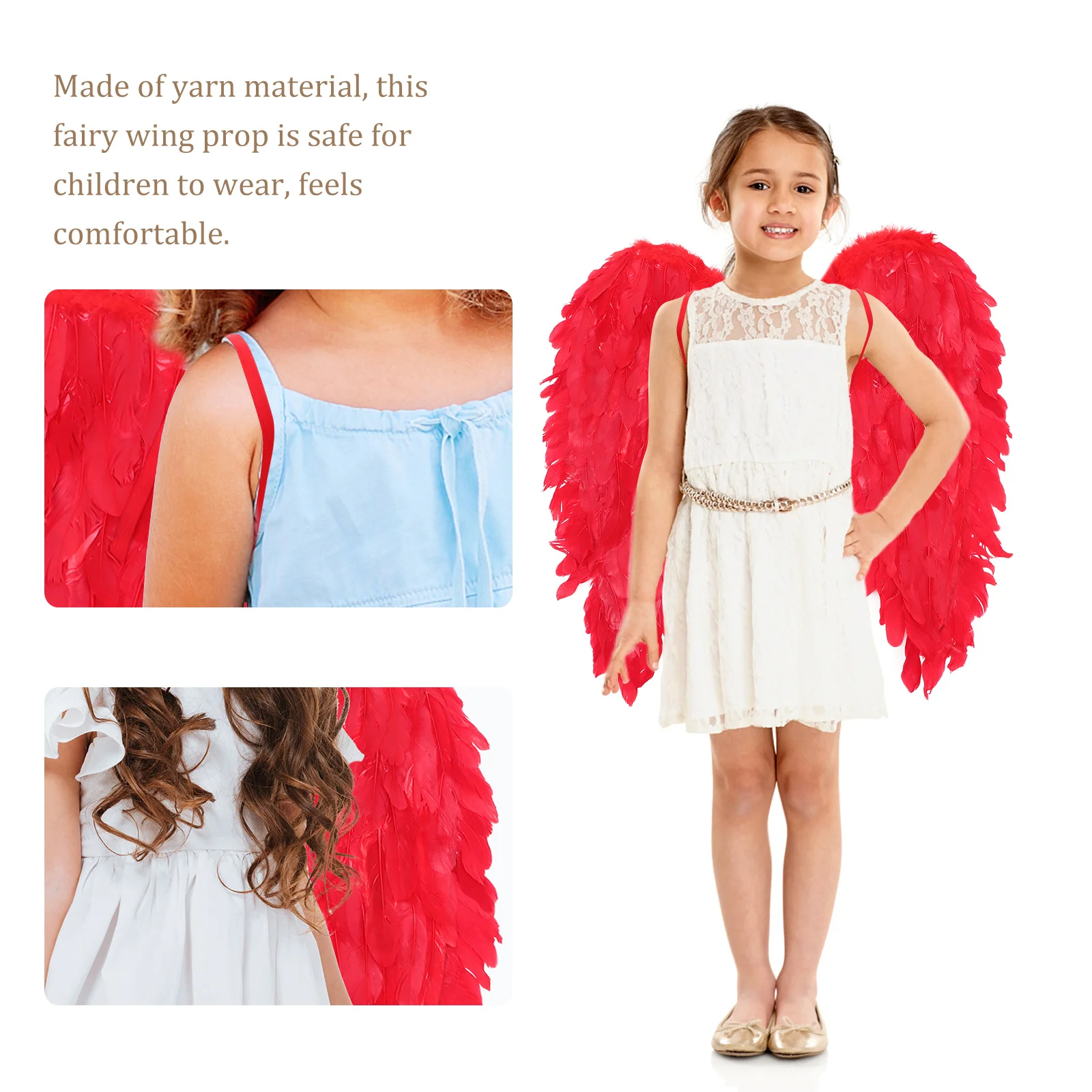 1Pcs Engel Flügel Langlebig Schöne Leistung Prop Party Fotografie Cosplay Kinder Plume Dekoration Fee Cosplay Prop