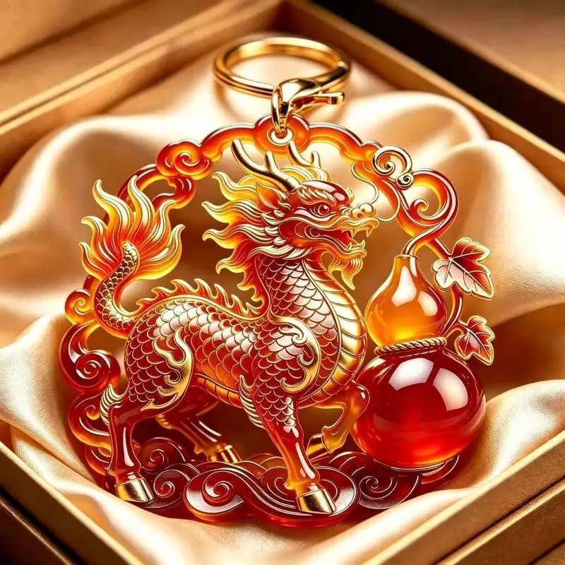 New Enamel Luxury Keychain High End Metal Pendant Bag Charm Blessing Charm Ideal For Daily Use And Gifting