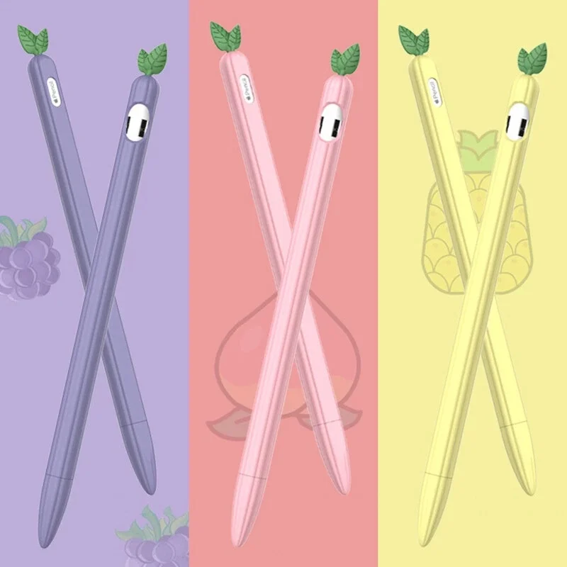 

Силиконовый чехол для карандашей с милым фруктовым дизайном для Apple Pencil 1-го и 2-го поколения, защитный чехол для стилуса для планшетов, совместимый с Pencil 1 и 2.