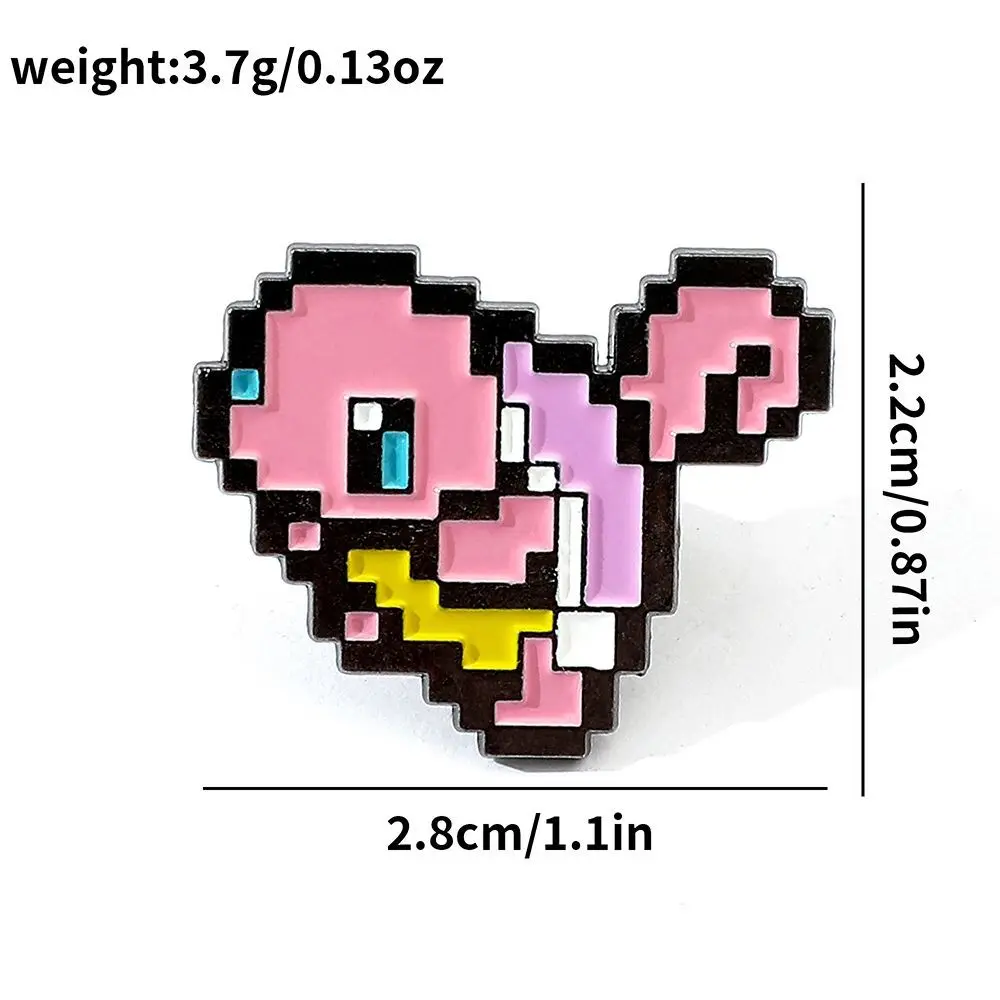 Pixel Mosaic Pokemon Metal Enamel Pin, Cute Cartoon Pocket Monsters Lapel Brooch, Anime Backpack Clothing Jewelry Fan Gift（ view 3