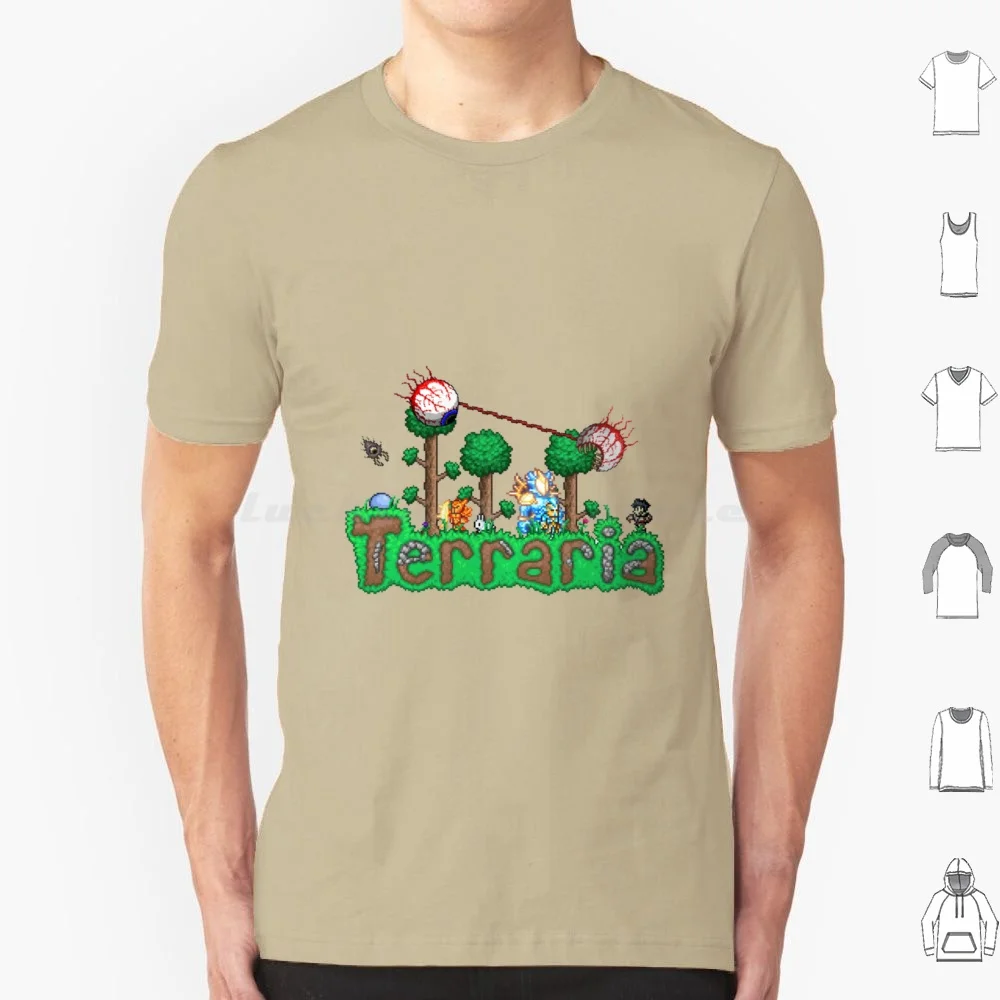 Terraria ( 1 ) T Shirt 6xl Cotton Cool Tee Terraria Game Action Adventure Terraria Terraria Fishing Splat Logo Terraria Game