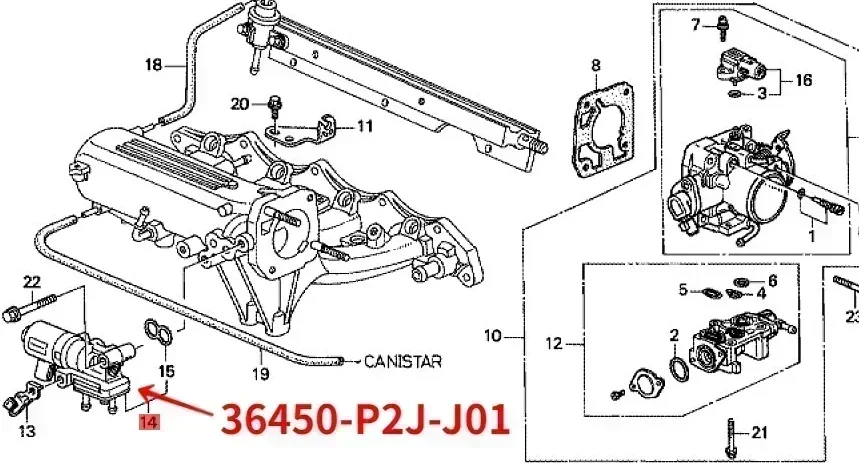 Nouveau 138200   Valve de contrôle d'air de ralenti, pour Honda Civic EJ8 EK1 EK3 EK4 EG2 EH6 96, 0640