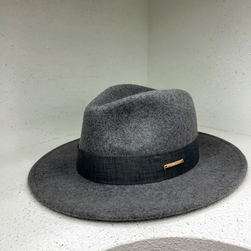 

British retro jazz hat male and female couples top hat Australian wool felt hat autumn and winter warm all the gentleman hat